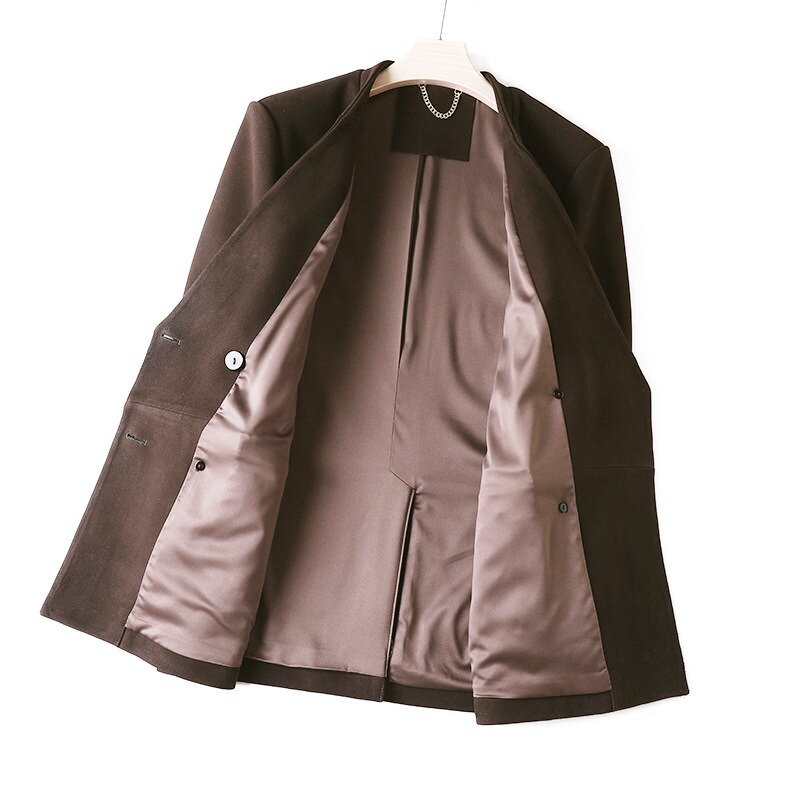 Jaket kulit asli mode 2024 jaket kulit asli baru setelan kulit domba kualitas tinggi E50