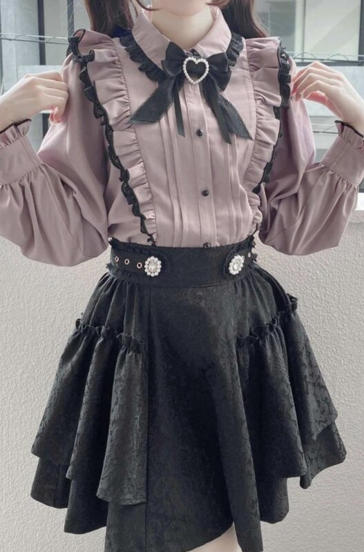 Rojita-minifalda plisada de Jacquard para mujer, cubierta hasta el muslo, delgada, de cintura alta, negra, de verano, nueva
