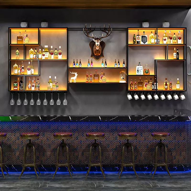 Adega Barzinho-Armoire à vin murale ou commerciale, étagère à vin T1, présentoir à whisky français, rangement de club, meubles