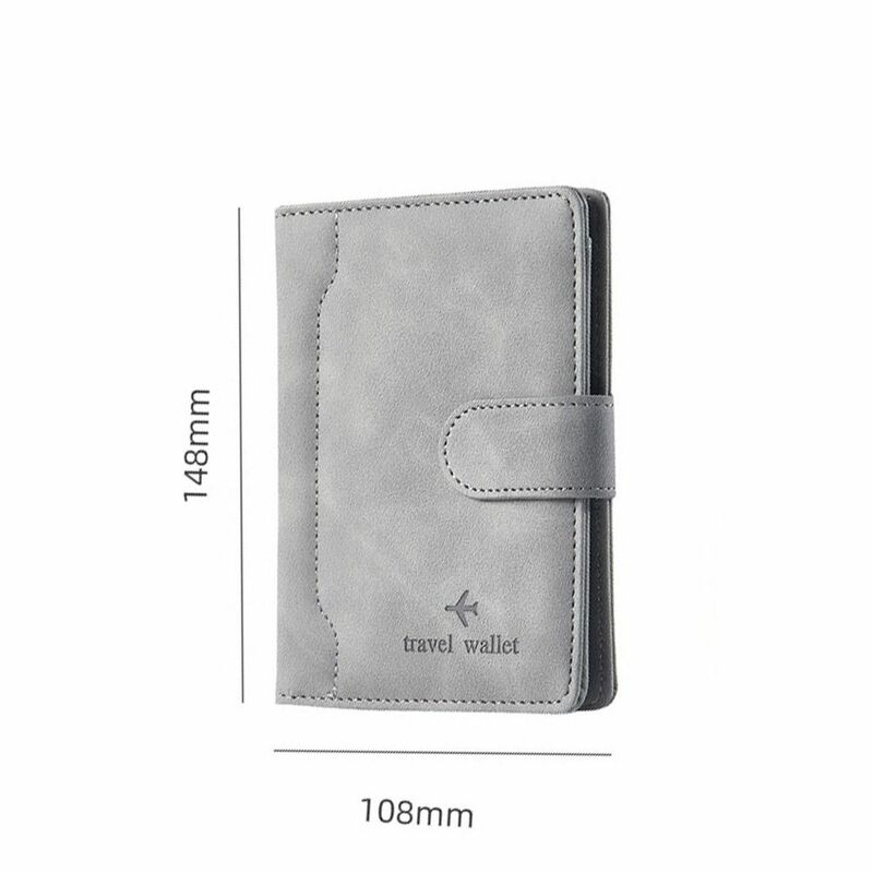 휴대용 가죽 RFID 여권 거치대, 초박형 방수 RFID 지갑, 다기능 여권 가방