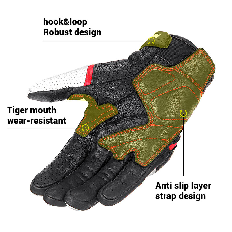 Guanti da Moto da corsa guanti in pelle da uomo guanti da Moto traspiranti estivi guanti da ciclismo Moto Motocross protettivi