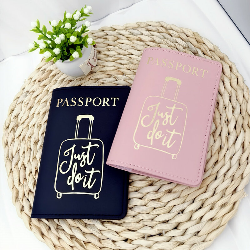 2PCS a Set Travel Case PU Leather Passport Cover Case Card Holder Travel Accessories Lightweight Wallet Gift For Couples