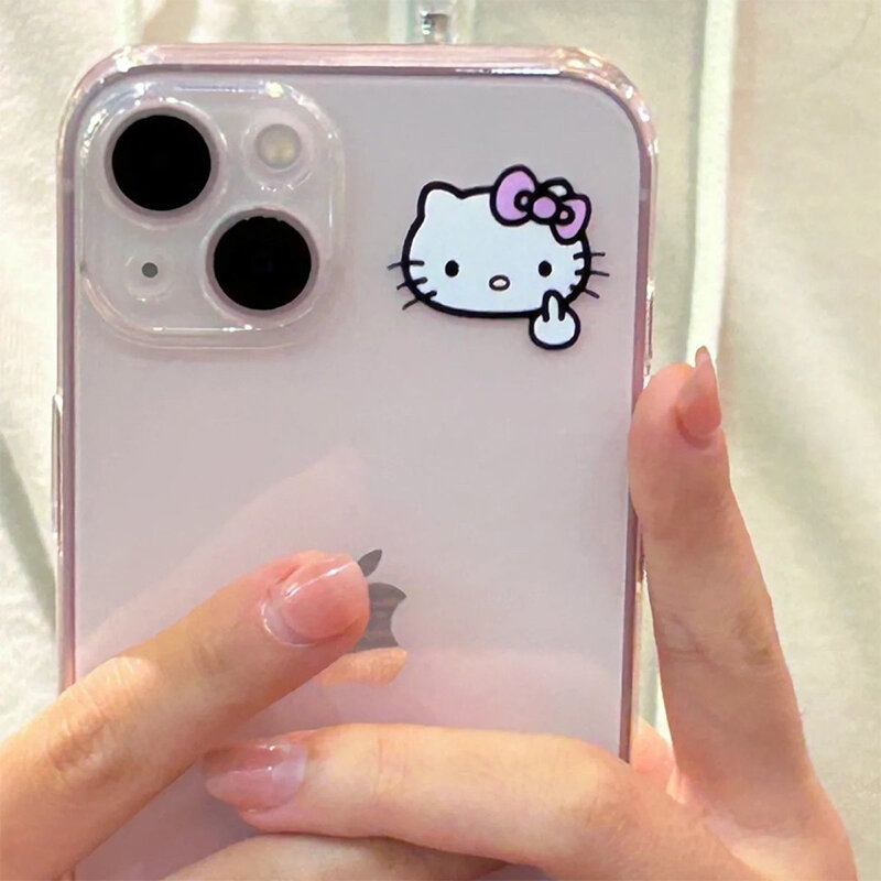 Hello Kitty Sanrio iPhone15 custodia per cellulare Kawaii Pochacco Cute 14 13 Plus Pro Max Cartoon custodia protettiva giocattoli regali per ragazze