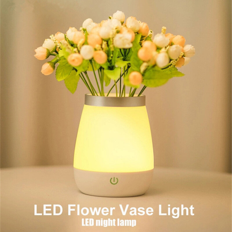 Jarrón de flores LED de 24 piezas, Lámpara decorativa de Ambiente, luz nocturna para café, sala de estar, fiesta, luces decorativas de escritorio