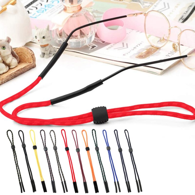 Cuerda antideslizante elástica para gafas de sol deportivas, correa de cordón para el cuello, cordón de sujeción, accesorios de cadena, 1 unidad