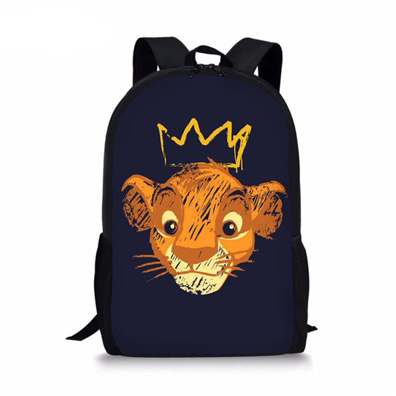Рюкзак для девочек и мальчиков, забавный школьный ранец 16 дюймов с 3D рисунком льва, сумка для книг для подростков