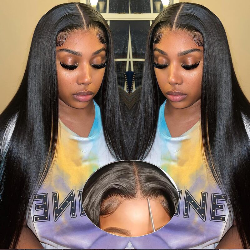 Wear and Go Glueless Wigs Human Hair Pre Plucked 6x4 HD Lace Closure Wigs Straight 13x6 HD Lace Front Wigs Human Hair No Glue