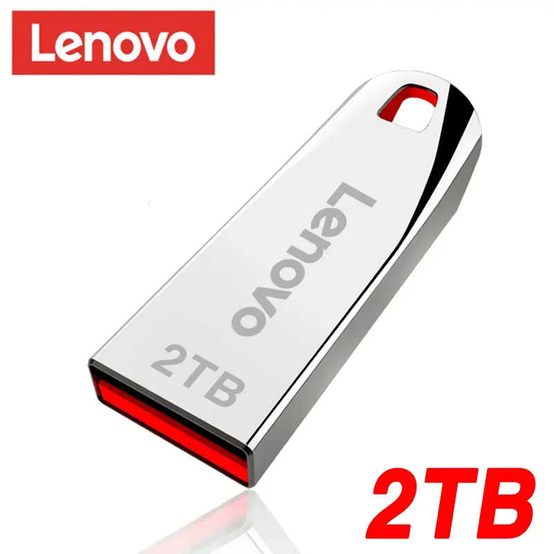 Lenovo USB Flash Drive logam USB 3.0, Disk U portabel tahan air kecepatan tinggi untuk PC dan Laptop 2TB 1TB 512GB