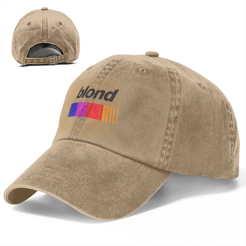 Blond Frank Men Women Baseball Cap Pop Music Singer Distressed Washed Caps Hat Retro All Seasons Adjustable Fit Snapback Hat