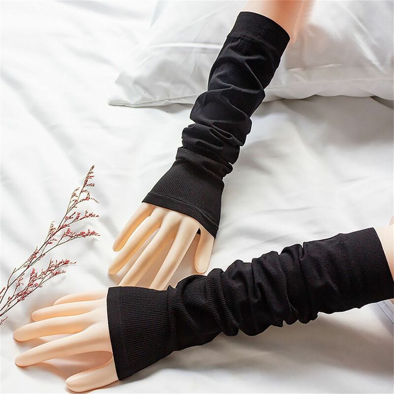 Противоскользящие солнцезащитные перчатки с имитацией рукава унисекс, шелковые рукава с защитой от УФ-лучей