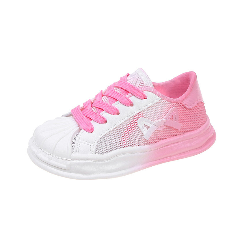 Fashion Shell Head Girls & Boys Children Shoes Spring & Summer Air Mesh Breathable Sports Casual Kids Sneakers  Size 26-37