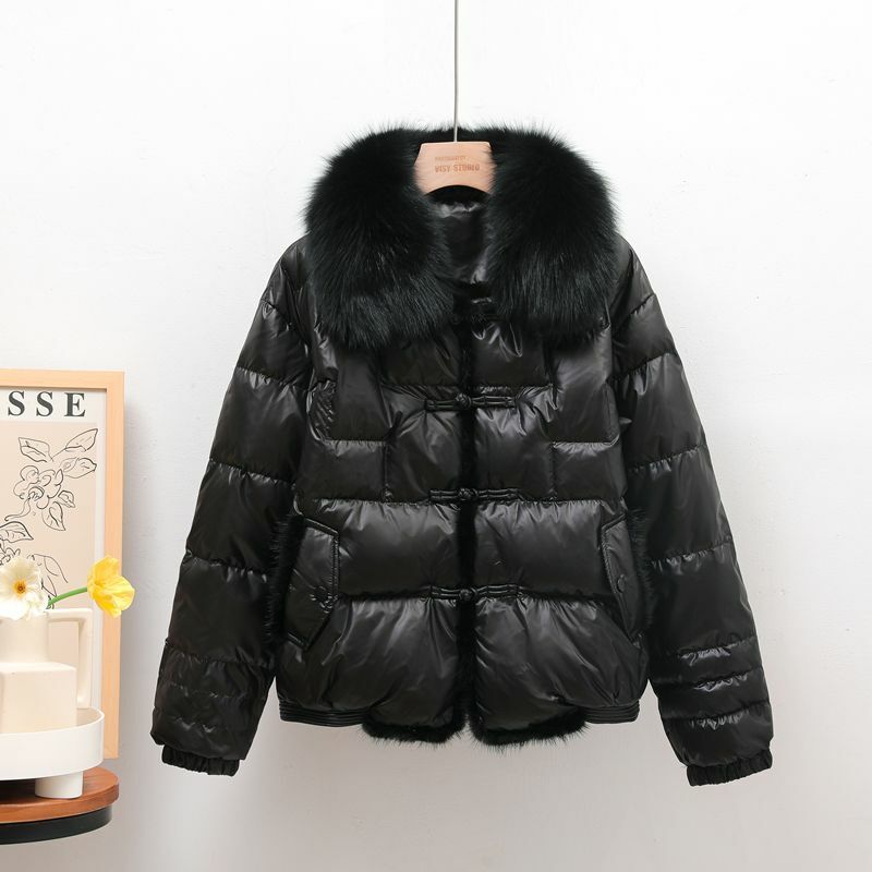 Jaqueta de imitação de pele de raposa feminina, outwear feminino curto temperamental, cabelo de vison artificial, casaco de inverno quente, novo, 2023