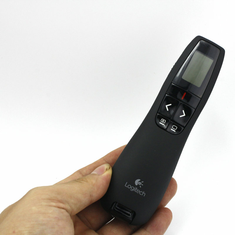 Logitech R800 원격 제어 페이지 터닝 그린 포인터 펜 프리젠테이션 발표자 펜 2.4GHz, 빨간색 무선 발표자