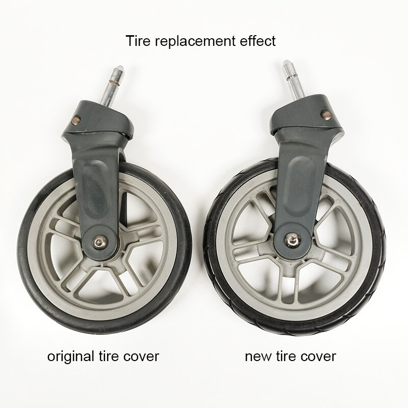 Stroller Tire For Uppababy Cruz V1 Pushchair Front Wheel PU Tubeless Tyre Cover Wheel Casing Baby Buggy Replace Accessories