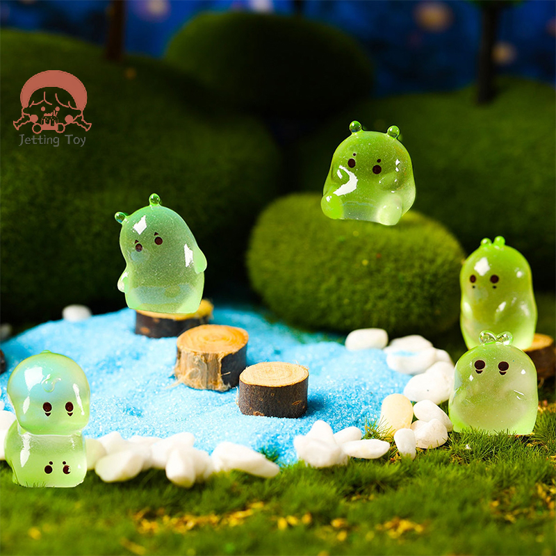 Figura de Mini espectro de 6 piezas, adorno de alienígena brillante, decoración de Micro paisaje, juguete en miniatura para casa de muñecas