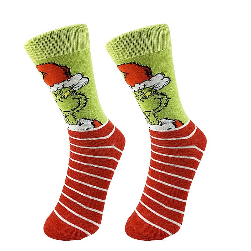 Weihnachten Winter grinste warme Socke für Frauen Männer grün pelzigen Cartoon Baumwoll socke weichen Pantoffel nach Hause schlafen Tier Socke Geschenke