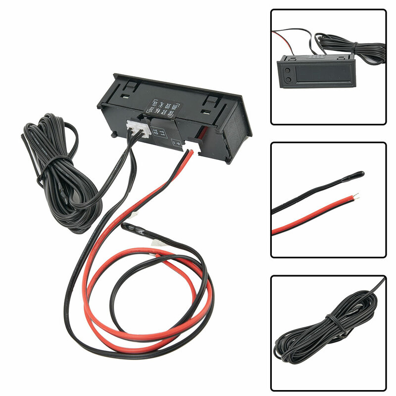12V 3 in1 Kit per auto per veicoli termometro voltmetro Mini Display a LED voltmetro digitale pannello Volt voltmetro Tester accessori