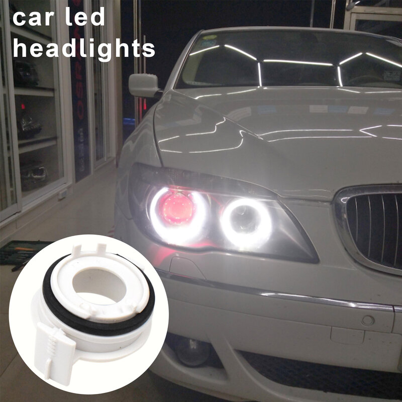 2 Pcs H7 Car LED Headlight Bulbs Retainer Base Holder Adapter For BMW E46 E65 E90 3 Series 325ci 325i 330ci 330i M3 328Ci 323i
