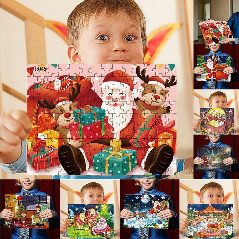 子供のための風景文字ジグソーパズル、退色防止段ボールおもちゃ、クリスマスギフト、装飾用品