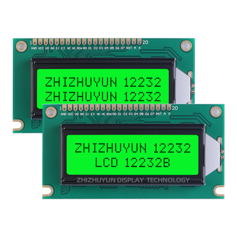 Pantalla de caracteres 12232B, interfaz estándar de 20 pines, membrana azul, LCD en inglés, pantalla LCD de 3,6 pulgadas