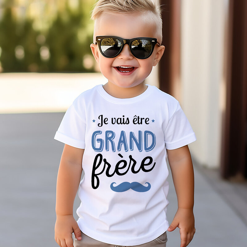 Рубашка с принтом «я стану Большим Братом» для мальчиков, футболка с объявлением о беременности, одежда для брата, детские летние топы с коротким рукавом, футболка