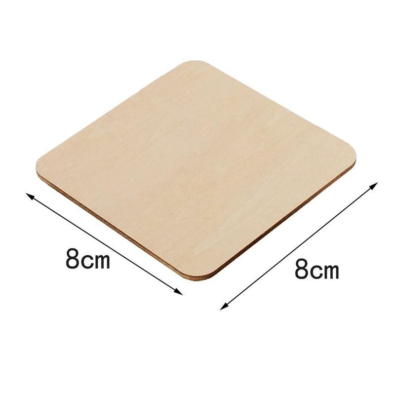 10 Square Blank Wood Slices Wooden Squares Cutouts for Crafts, Hand Painting Decorations