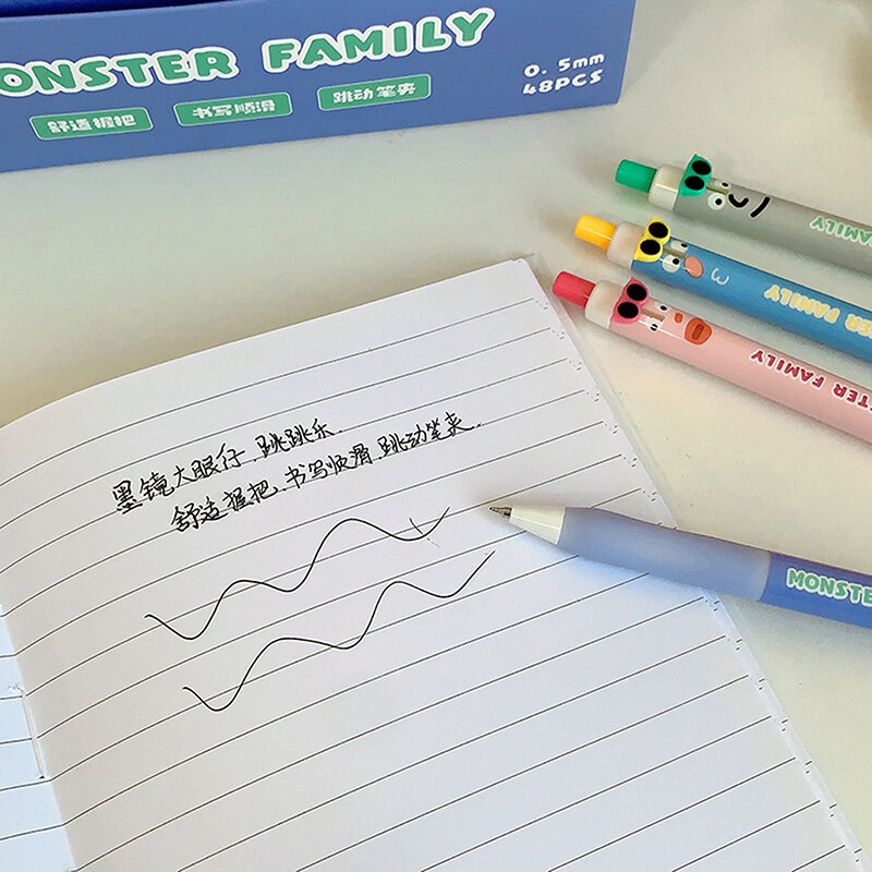 Bolígrafos de Gel de alta capacidad, papelería Kawaii, bolígrafo de escritura de tinta negra, bolígrafo de Gel de 0,5mm, suministros escolares de oficina