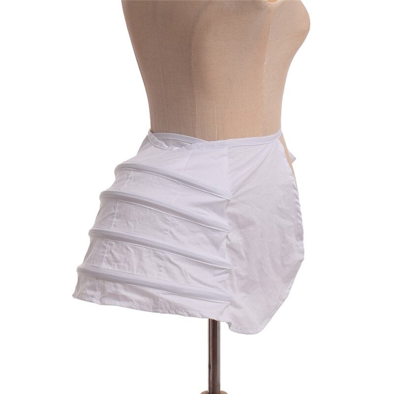 Victoriaanse Crinoline Petticoat Onderrok Wit Kooi Frame Pannier Wit Half Slip