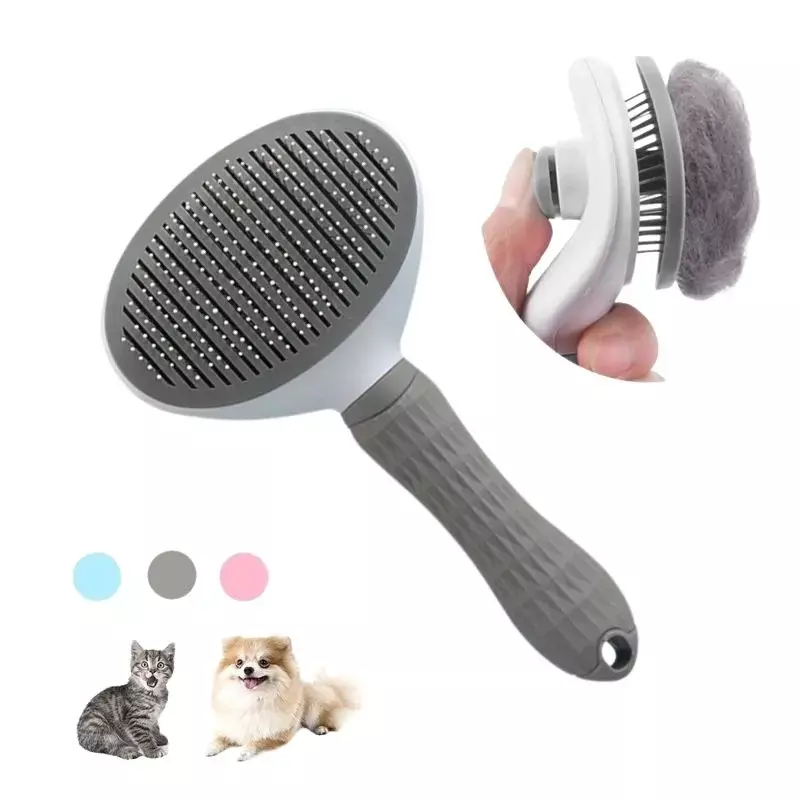 Cepillo de pelo para perros y gatos, peine de acero inoxidable para aseo y limpieza de perros de pelo largo, accesorios para mascotas