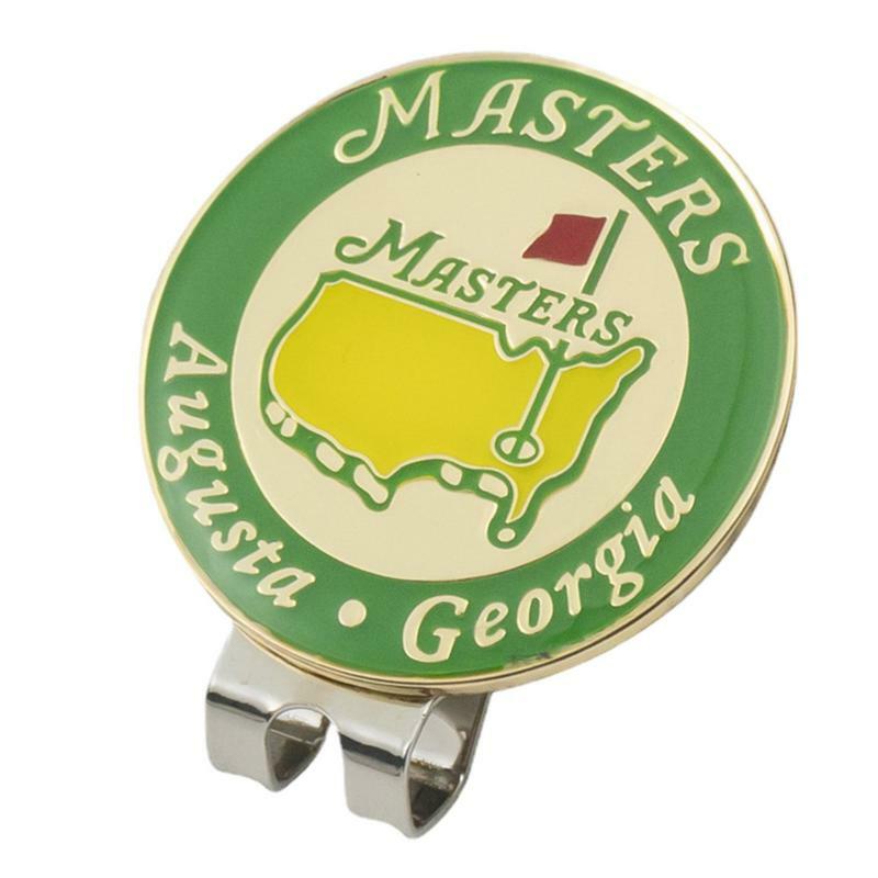 Penanda bola Golf logam campuran magnetik, dapat dilepas dengan klip topi Golf, peta US bunga putih dan desain anggur, spidol Golf