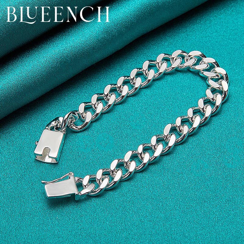 Blueench – Bracelet en argent Sterling 925 pour hommes et femmes, bijoux de personnalité, Hip Hop, cubain, tendance