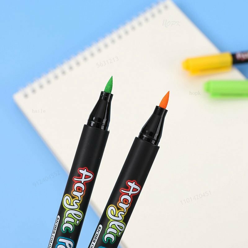 ปากกาแปรงสีอะคริลิค12-60สีปากกามาร์กเกอร์ศิลปะปากกาปลายอ่อนสำหรับเซรามิกร็อคแก้วพอร์ซเลนแก้วภาพวาดผ้าใบไม้