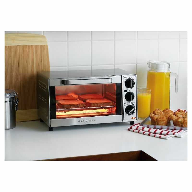 Stainless Steel Durability and Style: 4 Slice Toaster Oven