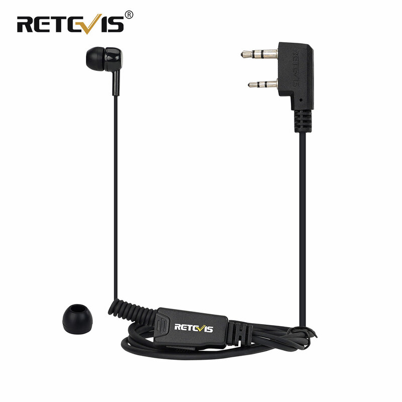 RETEVIS EEK022 Walkie Talkie Earphopne In-Ear Bud Earpiece Coiled Cable PTT Mic for Quansheng UV K5 Baofeng UV5R for Motorola