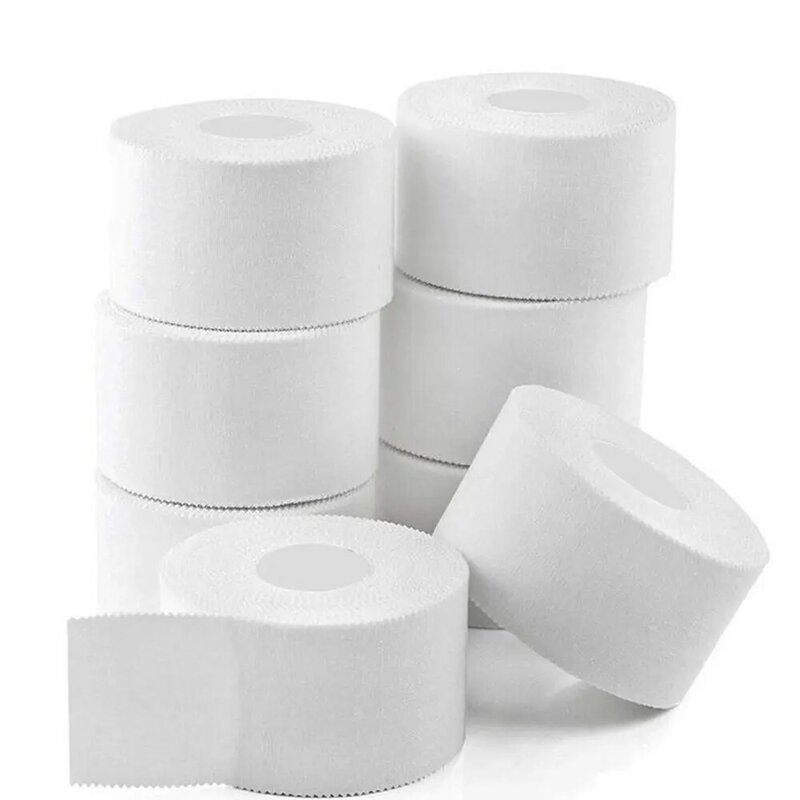 2.5/3.8/5cm 9.1Meters Sport Athletic Waterproof Cotton White Boxing Adhesive Tape Strain Injury Support Sport Binding Bandage