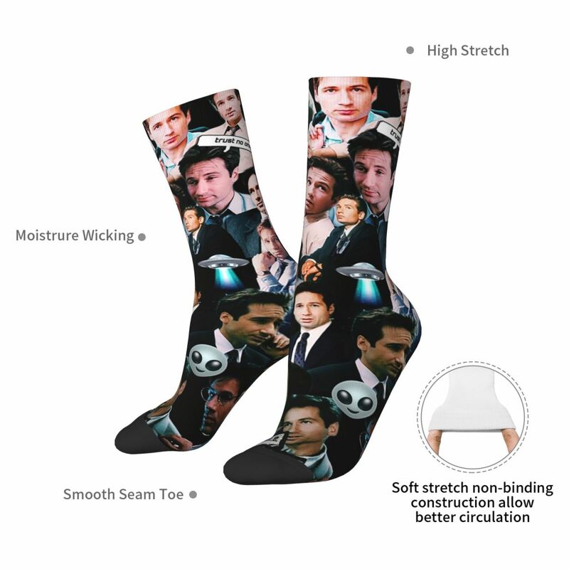 Mulder Collage Socks Harajuku High Quality Stockings All Season Long Socks Accessories for Man's Woman's Birthday Present