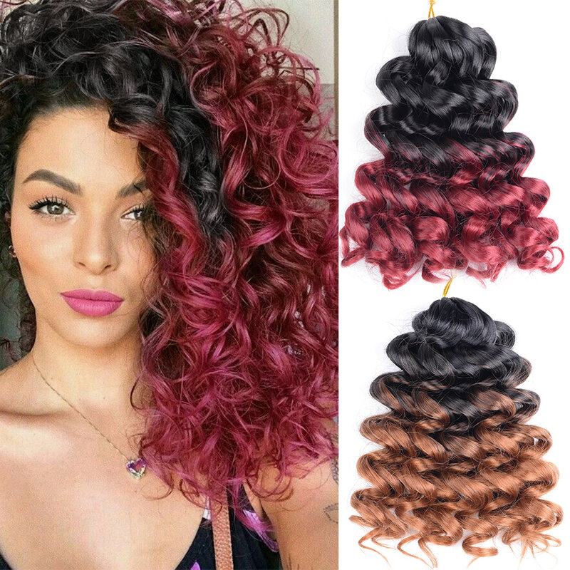 12Inch Deep Wavy Twist Crochet Hair Synthetic Hair French Curls Braiding Hair High Temperature Fiber Braiding Hair Extensions