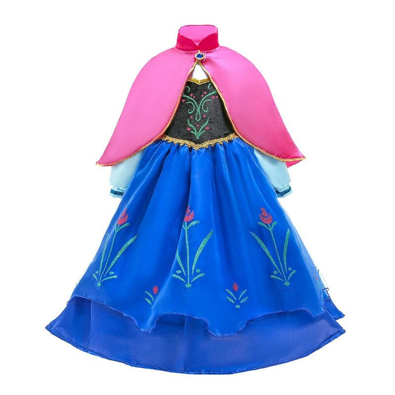 Vestido de princesa Jasmine para niñas, disfraz de sirena, Elsa, Anna, Bella, Rapunzel, Blancanieves, Cenicienta, Aurora