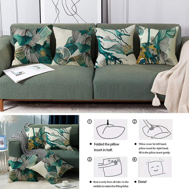 Funda de cojín con estampado de estilo abstracto, fundas de almohada cuadradas de lino para sofá, asiento y coche, 45x45