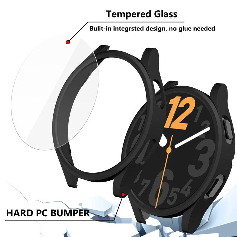 Glass+Case for Samsung Galaxy Watch 6 43mm 47mm 44mm 40mm Accessories screen protector PC Bumper galaxy Watch 6 Classic Cover
