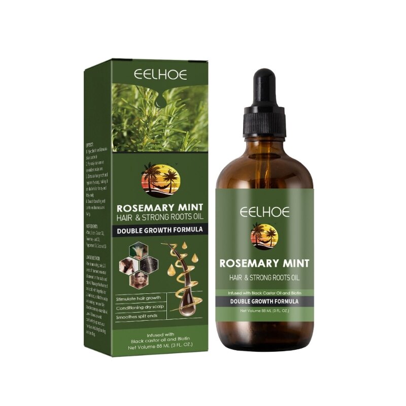 Rosemary Mint Scalp Hair Strengthening Oil Thick Hair Growing Essence Split End Care Anti Loss Hair Growth Drop Shipping