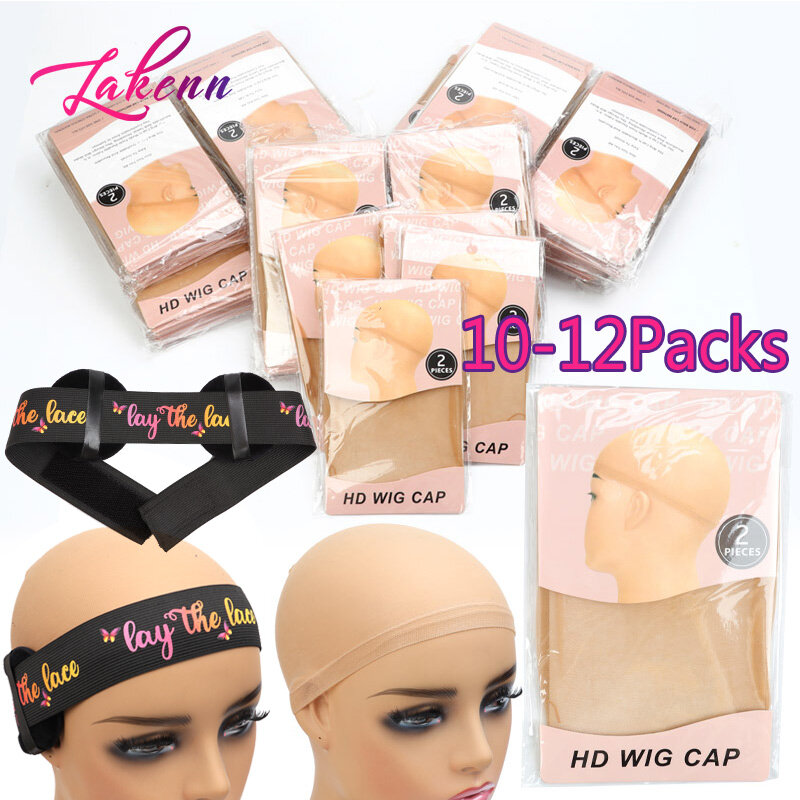 Sprzedaż hurtowa czapka z peruką pończoch HD czapka z peruką s 10/12 niewidoczne czapka z peruką s dla koronkowa peruka na przód cienkiej czapki HD dla modnych kobiet