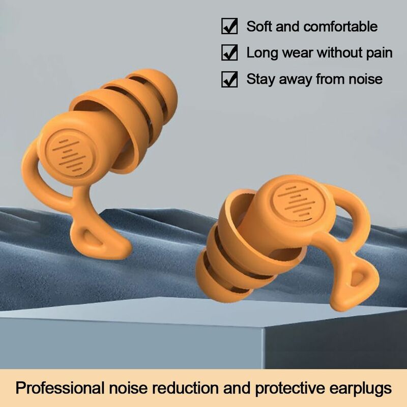 Bouchons d'oreille en silicone réutilisables, étanches, insonorisés, utiles pour les sports nautiques, la natation, la réduction du bruit
