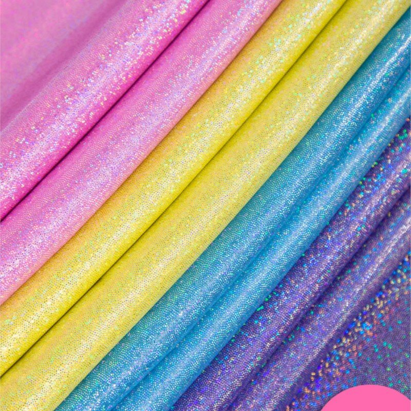 ชุดเชียร์ลีดเดอร์สะท้อนแสงเลเซอร์สะท้อนแสงพื้นหลังผ้าสีบรอนซ์แวววาวสีสันสดใส