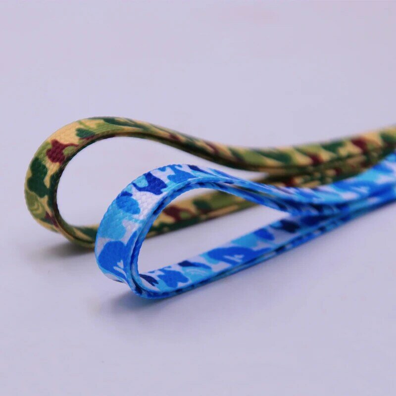 Шнурки Coolstring с принтом, 7 мм, плоские, камуфляжные, синие, красные, зеленые