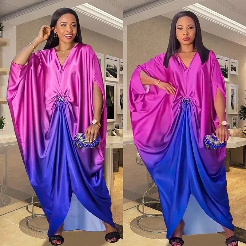Gaun Afrika untuk wanita mode Muslim Abayas Boubou Dashiki Ankara pakaian gaun malam Dubai Kaftan Abaya Marocaine