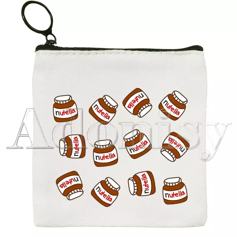 محفظة نوتيلا من قماش النقود المعدنية ، شعار مخصص نمط ، حقيبة تخزين ، حقيبة مفاتيح جديدة