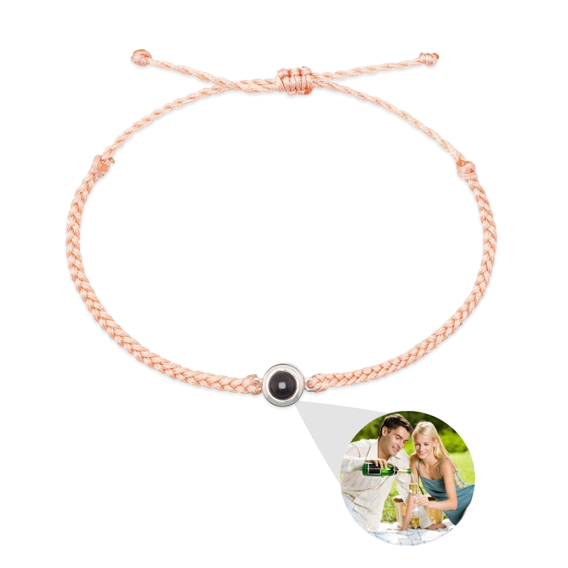 Círculo foto pulseira projeção pulseiras personalizado personalizado foto pulseira com casal memorial jóias presente para mulheres