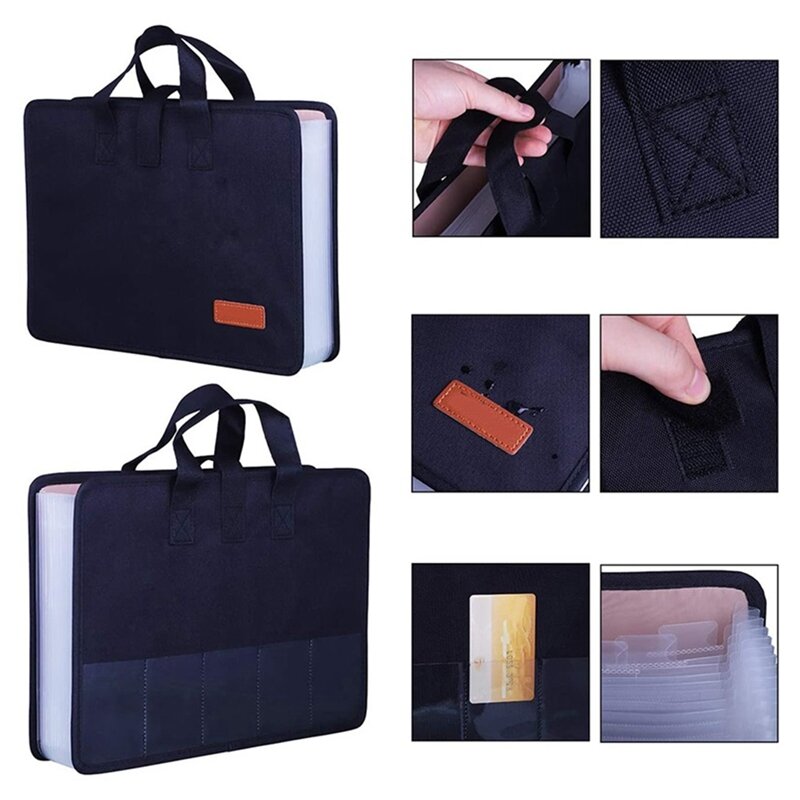 13 Pockets Expander File Folder Document Organizer With Handle A4 Size Capacity Accordion File Organizer