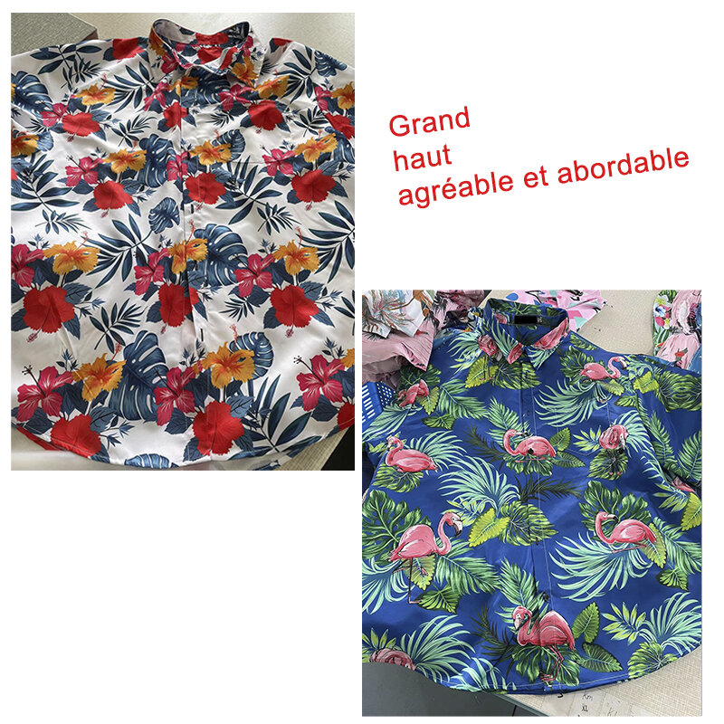 Camiseta 3D estilo havaiano masculina, gola lapela, camisa de manga curta, pôr do sol, praia, roupa solta, moda